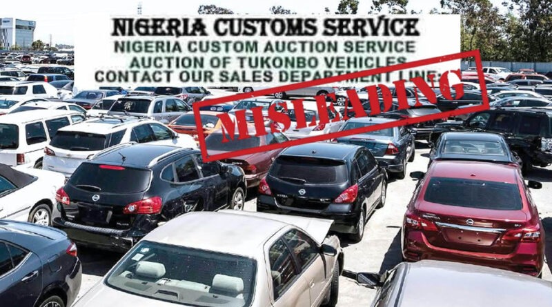 Nigerian Customs is auctioning seized cars and goods